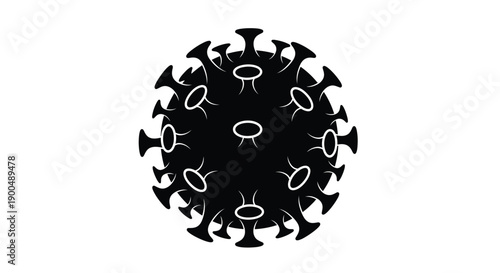 Coronavirus structure depicted as a dark spiky silhouette