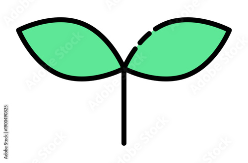 シンプルな双葉の成長のイメージイラスト ベクター素材