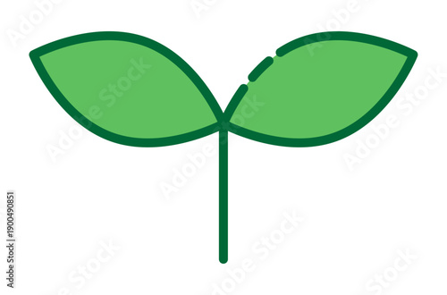 シンプルな双葉の成長のイメージイラスト ベクター素材