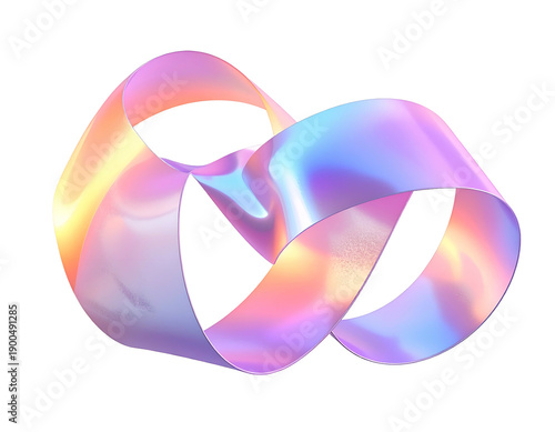 Wallpaper Mural Abstract iridescent ribbon in Mobius strip form against a black backdrop Torontodigital.ca