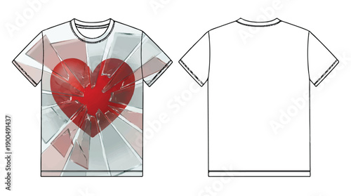 Conceptual Vector Art of Shattered Glass - Representing Emotional Breakup