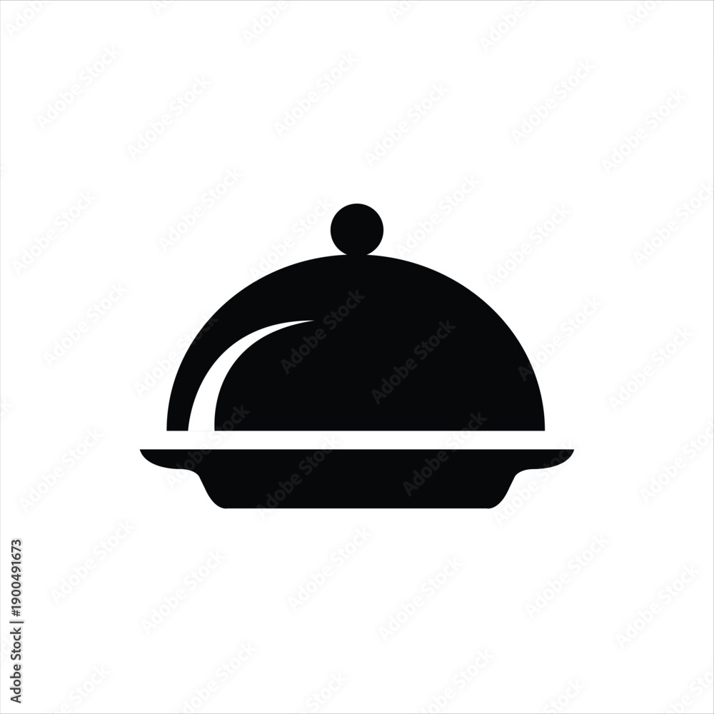 Obraz premium Minimal Restaurant Dining, Food Icon Black and White Vector Symbol
