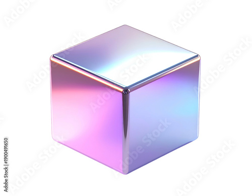 Wallpaper Mural A shiny, metallic cube reflects a spectrum of colors against a black background Torontodigital.ca