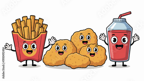 Cute Mascot Style Valentine Flower Dish - Adorable Floral Illustration