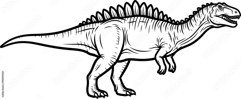 Fototapeta premium Concavenator humped back predator prehistoric drawing