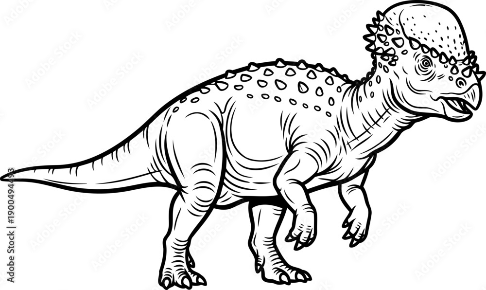 Fototapeta premium Dome headed pachycephalosaurus dinosaur profile