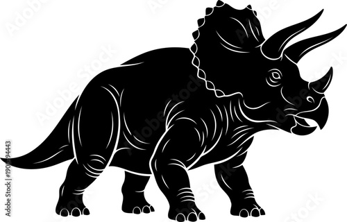 Dilophosaurus dinosaur line art illustration with head crests