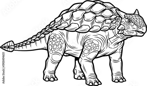 Euoplocephalus armored dinosaur illustration