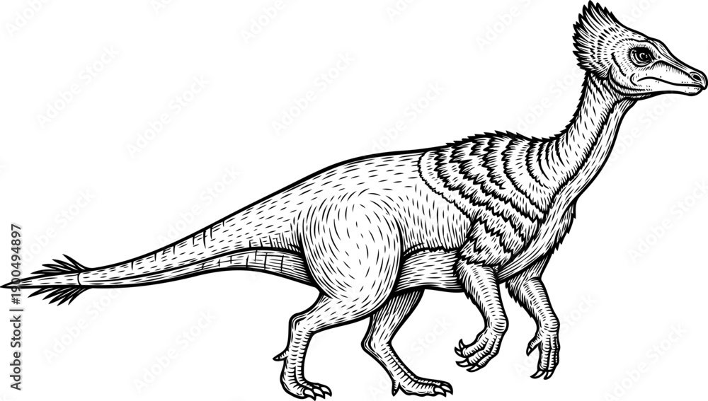 Fototapeta premium Gallimimus ornithomimid fast running dinosaur