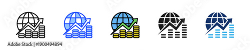 Global Investment Icon Collection With Multiple Styles