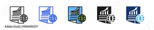 Gdp Report Icon Collection With Multiple Styles