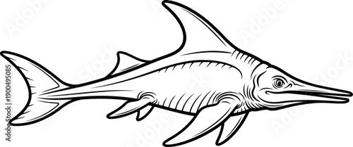 Ichthyosaurus dolphin-like marine reptile sketch