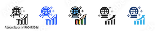 Financial Forecasting Icon Collection With Multiple Styles