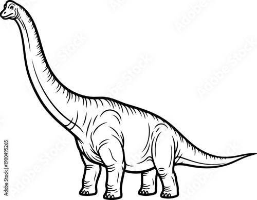 Long-necked brachiosaurus sauropod illustration