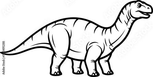 Long-necked diplodocus sauropod walking prehistoric giant