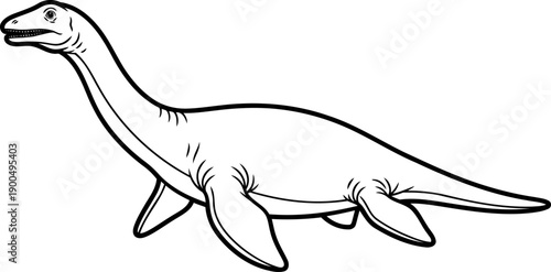 Marine plesiosaur long necked sea reptile