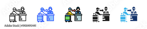Hotel Check In Icon Collection With Multiple Styles