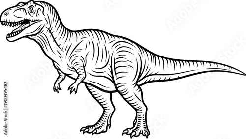 Massive giganotosaurus theropod predator illustration
