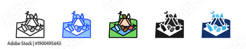 Picnic Spot Icon Collection With Multiple Styles