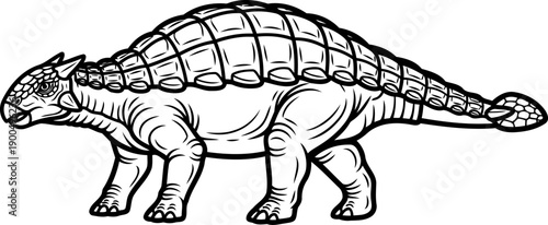Robust ankylosaurus prehistoric figure with heavy armor plating