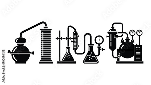 A diverse collection of laboratory equipment and apparatuses Vector