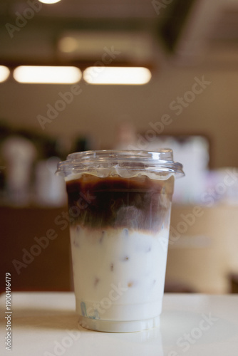 Wallpaper Mural Menu iced coffee latte, layers of coffee and milk Torontodigital.ca