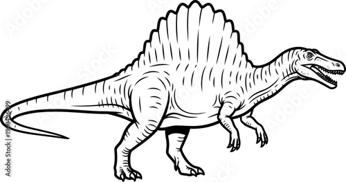 Spinosaurus sail back dinosaur drawing