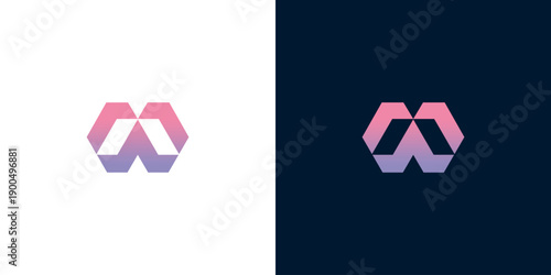 Sleek and professional abstract initial logo design with a vibrant gradient, blending modern aesthetics and geometric precision for a strong brand identity