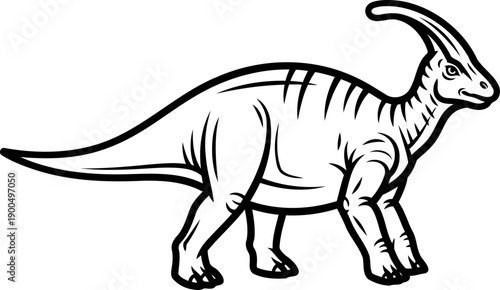 Walking parasaurolophus dinosaur figure prehistoric crested animal