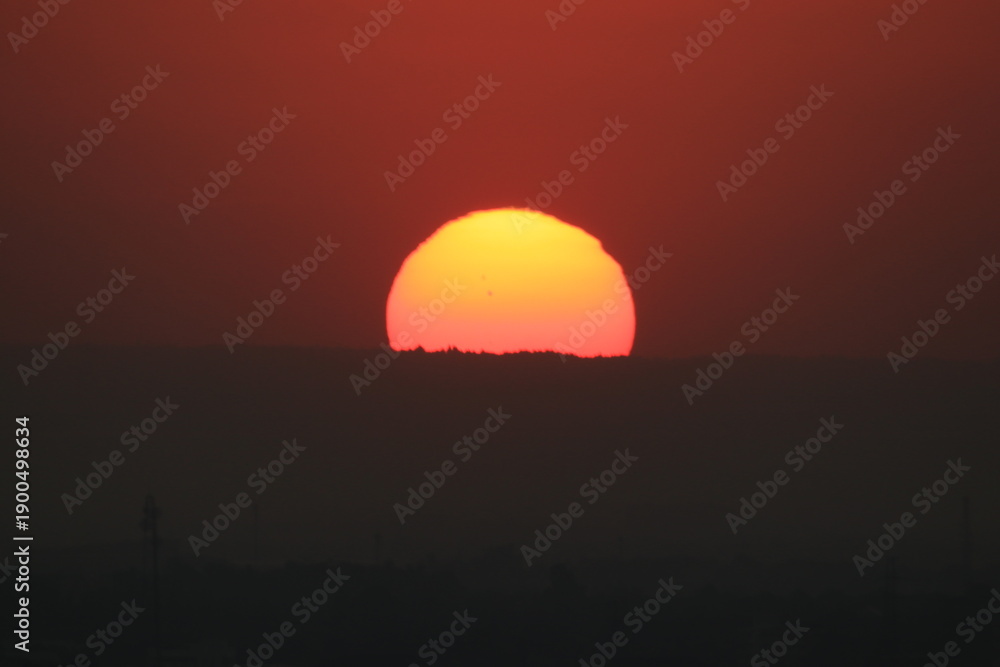 Obraz premium red orange sky