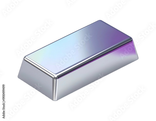 Wallpaper Mural Shiny, rectangular silver ingot on a black background, slightly angled Torontodigital.ca