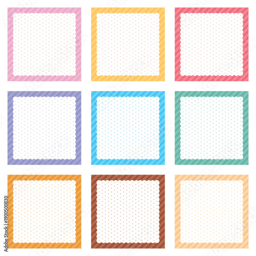 SNS投稿やバナー広告に使える正方形の飾り枠セット