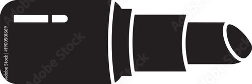 Black camera lens with white outline and background 1