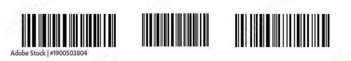 fake long barcode illustration with transparent background, featuring black vertical bars in multiple styles for retail scanning, mockup identification, and commerce design.