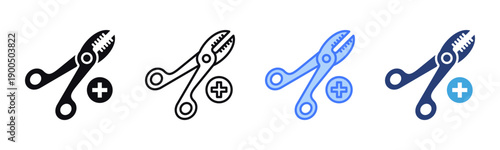 Forceps icon sheet multiple style collection