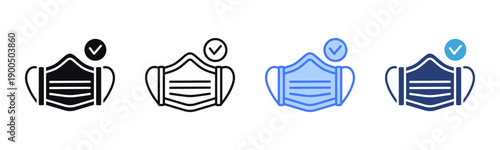 Surgical Mask icon sheet multiple style collection
