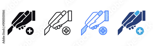 Scalpel icon sheet multiple style collection