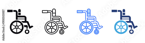 Wheelchair icon sheet multiple style collection