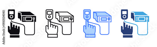 Pulse Oximeter icon sheet multiple style collection