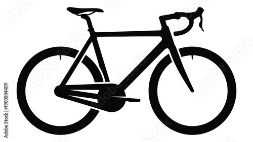 A sleek black bicycle with a modern design and minimalistic aesthetic Vector