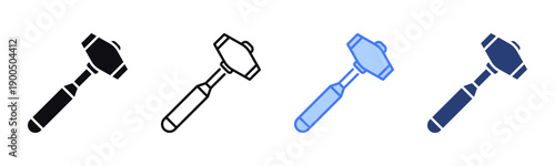 Reflex Hammer icon sheet multiple style collection