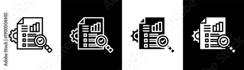 Project Tracking white icon set design