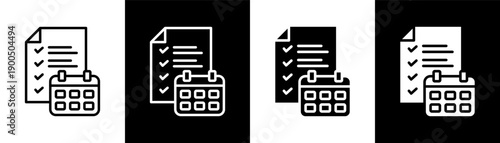 Project Schedule white icon set design