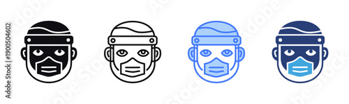 Face Shield icon sheet multiple style collection