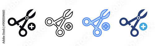 Surgical Clamp icon sheet multiple style collection