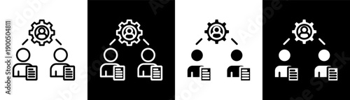 task delegation white icon set design