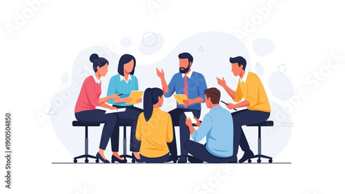 Diverse team collaborating in a meeting, discussing ideas with charts