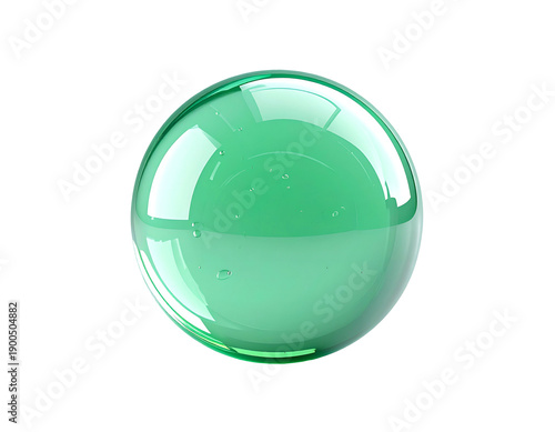 Wallpaper Mural A glossy, transparent, green orb reflecting light, set against black Torontodigital.ca