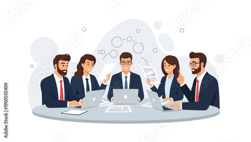 Team Meeting Discussion About Business Strategy and Planning