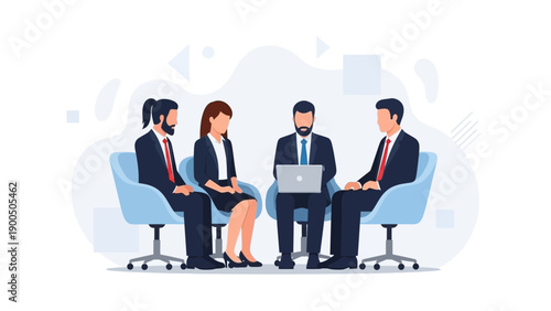 Diverse Business Team Meeting in Modern Office